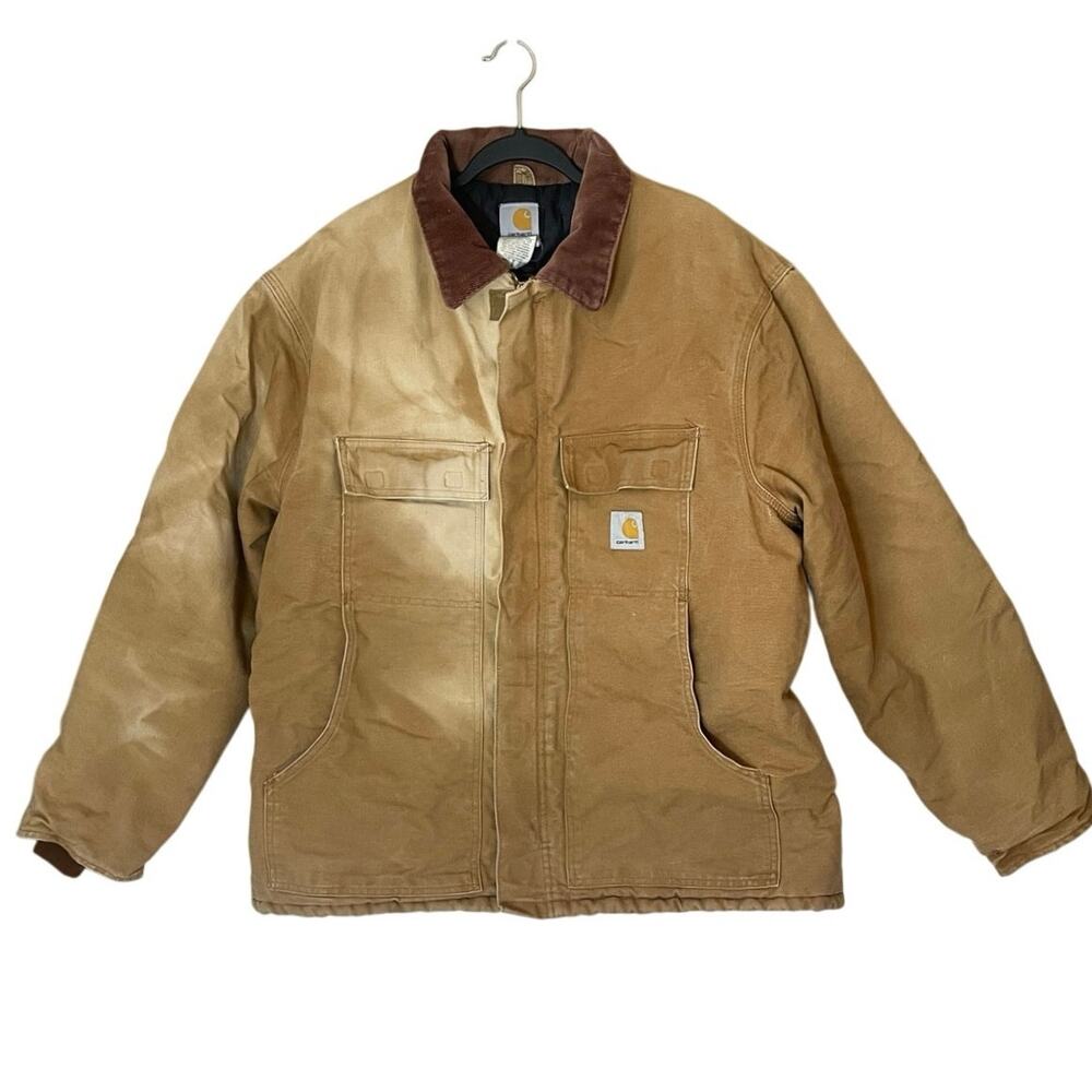 VTG Carhartt C03 BRN Arctic Quilt Lined Traditional Duck Coat Jacket USA 48R